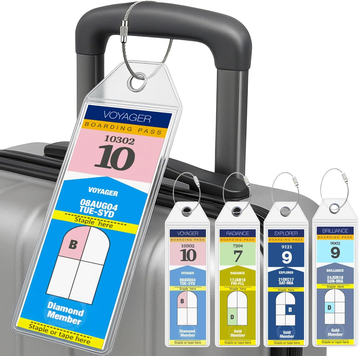Royal Caribbean Luggage Tag Holders (4 Pack), Clear & Waterproof