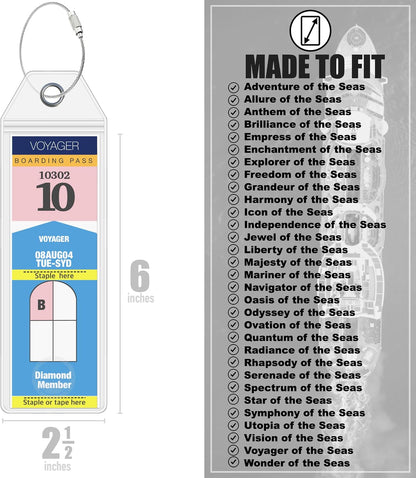 Royal Caribbean Luggage Tag Holders (4 Pack), Clear & Waterproof
