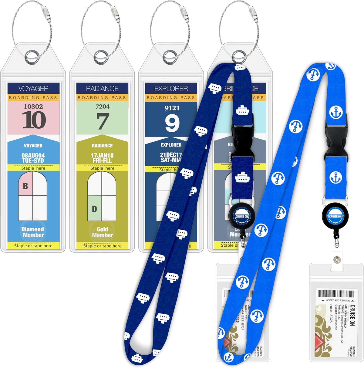 Royal Caribbean Luggage Tag Holders (4 Pack), Clear & Waterproof