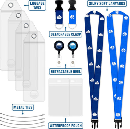 Royal Caribbean Luggage Tag Holders (4 Pack), Clear & Waterproof