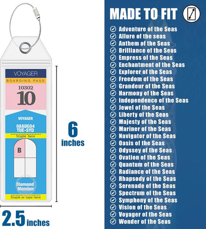 Royal Caribbean Luggage Tag Holders (4 Pack), Clear & Waterproof