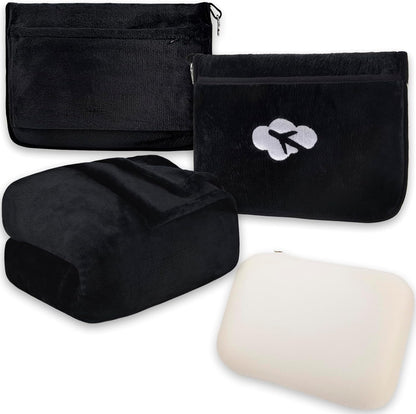 Blanket Pillow for Airplane Travel Essentials -3 In 1 Plane Travel Set Pink