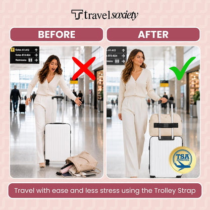 Trolley Strap, TSA Approved, Travel Accessory, Black