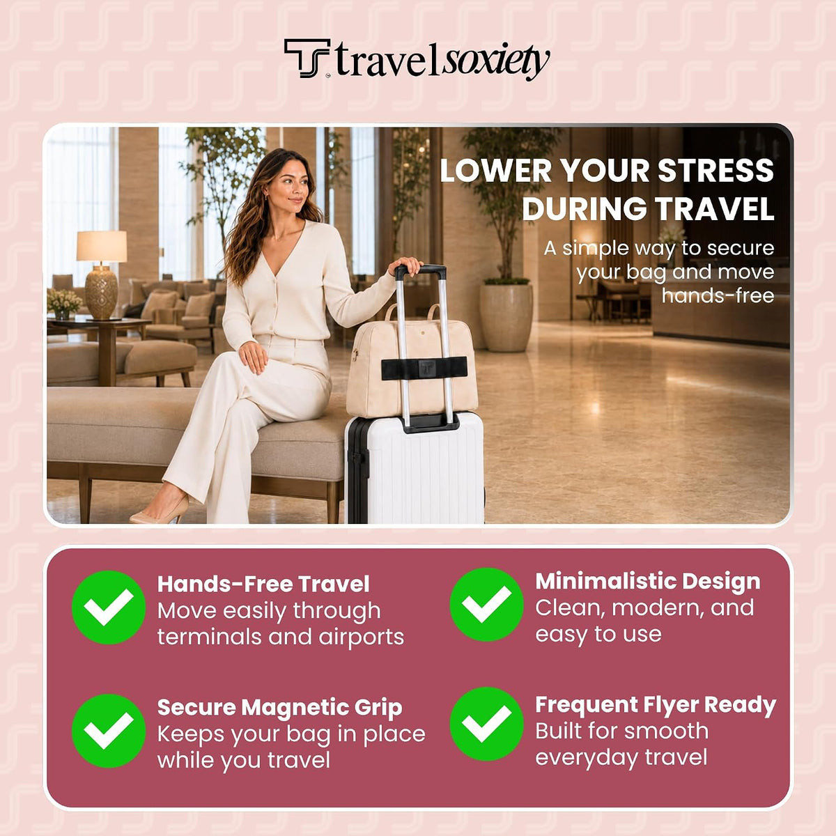 Trolley Strap, TSA Approved, Travel Accessory, Black