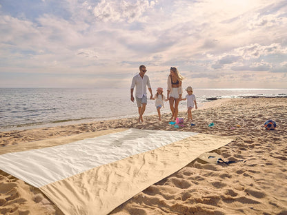 Beach Blanket Sandproof Waterproof, Extra Large Beach Mat, Oversized & Compact Sand Free, Quick Drying Beach Essentials for Vacation, Cruise, Picnic & Camping with Stakes