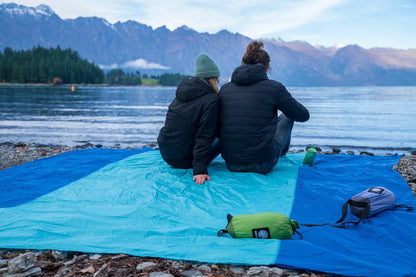 Beach Blanket Sandproof Waterproof, Extra Large Beach Mat, Oversized & Compact Sand Free, Quick Drying Beach Essentials for Vacation, Cruise, Picnic & Camping with Stakes