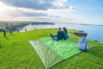 Beach Blanket Sandproof Waterproof, Extra Large Beach Mat, Oversized & Compact Sand Free, Quick Drying Beach Essentials for Vacation, Cruise, Picnic & Camping with Stakes