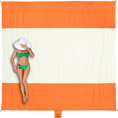 Beach Blanket Sandproof Waterproof, Extra Large Beach Mat, Oversized & Compact Sand Free, Quick Drying Beach Essentials for Vacation, Cruise, Picnic & Camping with Stakes