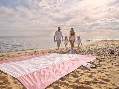 Beach Blanket Sandproof Waterproof, Extra Large Beach Mat, Oversized & Compact Sand Free, Quick Drying Beach Essentials for Vacation, Cruise, Picnic & Camping with Stakes