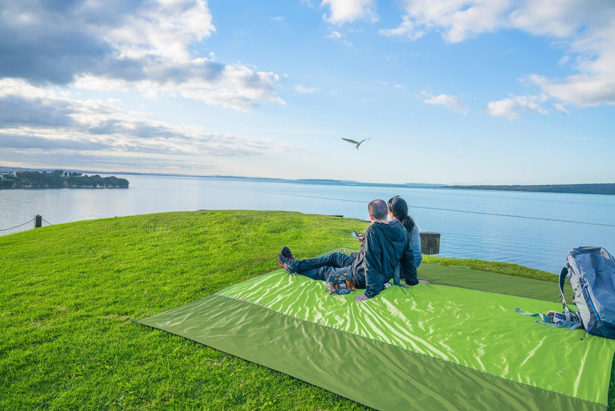 Beach Blanket Sandproof Waterproof, Extra Large Beach Mat, Oversized & Compact Sand Free, Quick Drying Beach Essentials for Vacation, Cruise, Picnic & Camping with Stakes