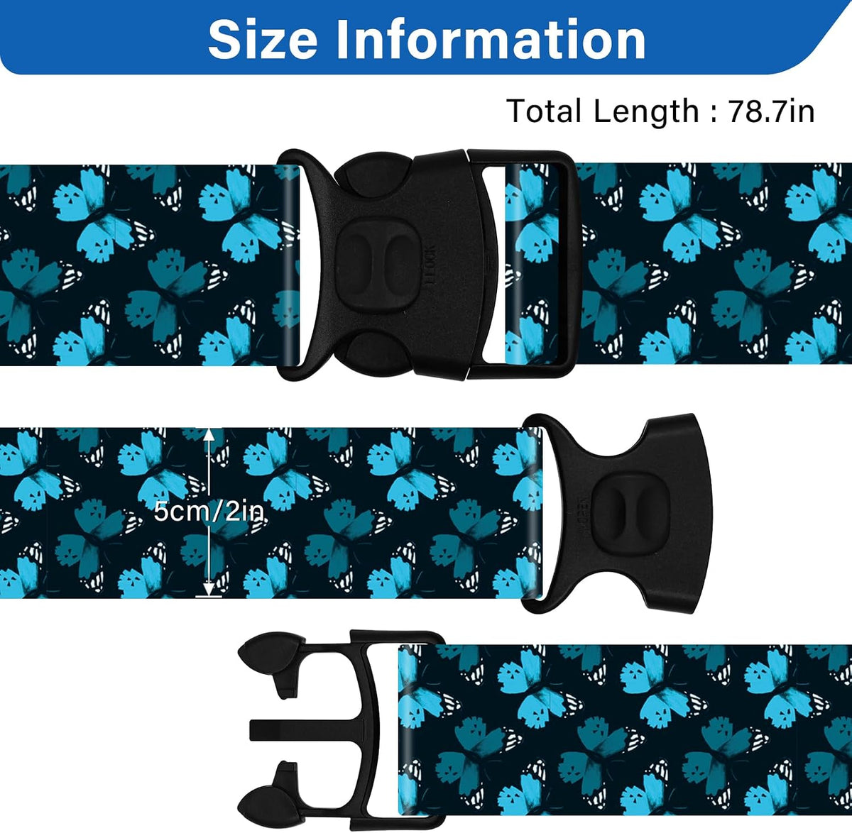 2 Pack Luggage Straps for Suitcases, Adjustable Travel Belt with Double Lock and Quick Release Buckle, Heavy Duty Nylon Bag Packing Strap, Bright Identifiers Business Travel Accessories-Colorful Block - Colors B