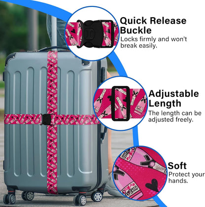 2 Pack Luggage Straps for Suitcases, Adjustable Travel Belt with Double Lock and Quick Release Buckle, Heavy Duty Nylon Bag Packing Strap, Bright Identifiers Business Travel Accessories-Colorful Block - Colors B
