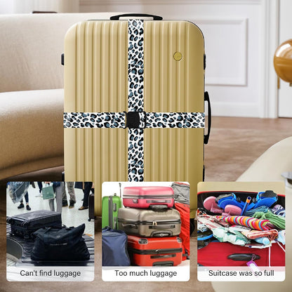 2 Pack Luggage Straps for Suitcases, Adjustable Travel Belt with Double Lock and Quick Release Buckle, Heavy Duty Nylon Bag Packing Strap, Bright Identifiers Business Travel Accessories-Colorful Block - Colors B