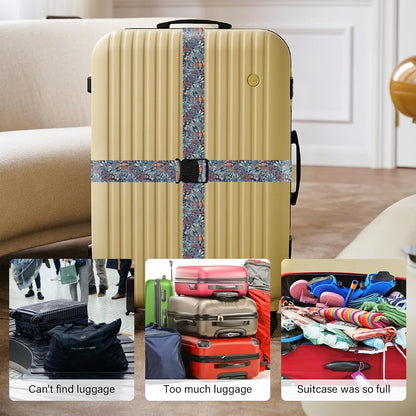 2 Pack Luggage Straps for Suitcases, Adjustable Travel Belt with Double Lock and Quick Release Buckle, Heavy Duty Nylon Bag Packing Strap, Bright Identifiers Business Travel Accessories-Colorful Block - Colors B