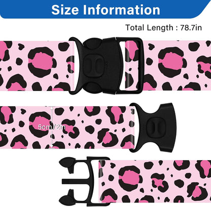 2 Pack Luggage Straps for Suitcases, Adjustable Travel Belt with Double Lock and Quick Release Buckle, Heavy Duty Nylon Bag Packing Strap, Bright Identifiers Business Travel Accessories-Colorful Block - Colors B