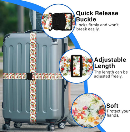 2 Pack Luggage Straps for Suitcases, Adjustable Travel Belt with Double Lock and Quick Release Buckle, Heavy Duty Nylon Bag Packing Strap, Bright Identifiers Business Travel Accessories-Colorful Block - Colors B