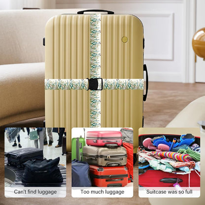 2 Pack Luggage Straps for Suitcases, Adjustable Travel Belt with Double Lock and Quick Release Buckle, Heavy Duty Nylon Bag Packing Strap, Bright Identifiers Business Travel Accessories-Colorful Block - Colors B