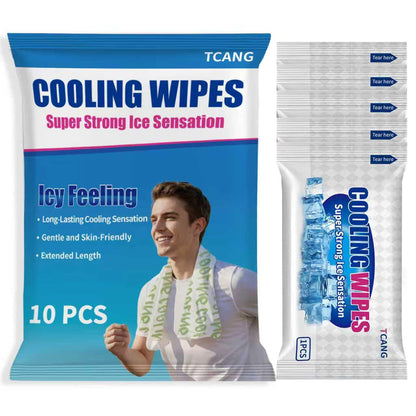 30 Pack Disposable Cooling Wipes, Individually Wrapped No-Rinse Cooling Towels, (25''x 9.84'') Extra-Thick Oversized Ice Towel for Sports, Travel, and Camping in Hot Weather (White)