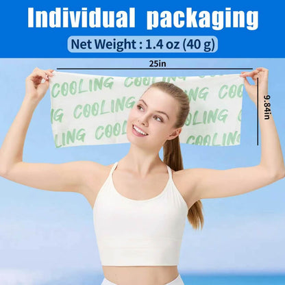 30 Pack Disposable Cooling Wipes, Individually Wrapped No-Rinse Cooling Towels, (25''x 9.84'') Extra-Thick Oversized Ice Towel for Sports, Travel, and Camping in Hot Weather (White)