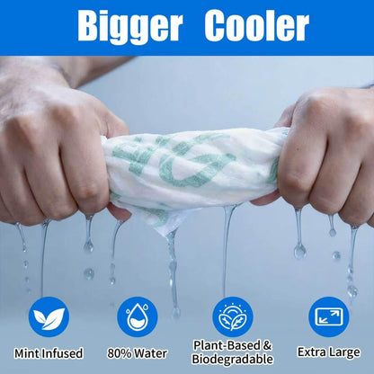 30 Pack Disposable Cooling Wipes, Individually Wrapped No-Rinse Cooling Towels, (25''x 9.84'') Extra-Thick Oversized Ice Towel for Sports, Travel, and Camping in Hot Weather (White)