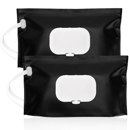 FEBSNOW 2 Pack Baby Wipe Dispenser, Reusable Portable Travel Wipe Holder