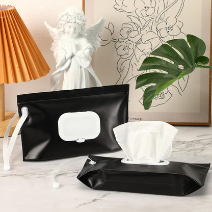 FEBSNOW 2 Pack Baby Wipe Dispenser, Reusable Portable Travel Wipe Holder