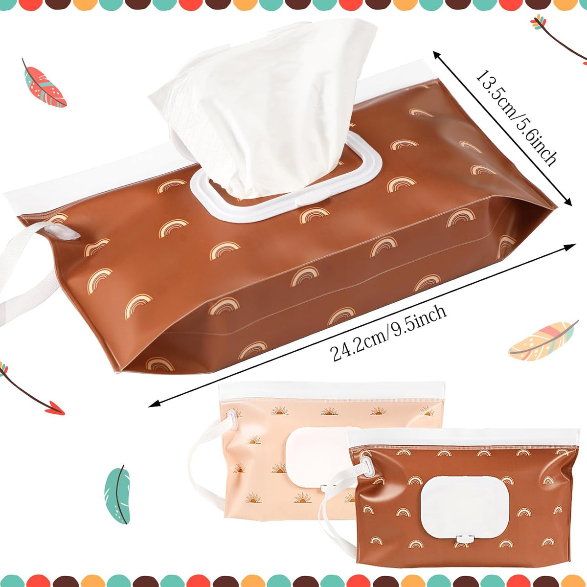FEBSNOW 2 Pack Baby Wipe Dispenser, Reusable Portable Travel Wipe Holder