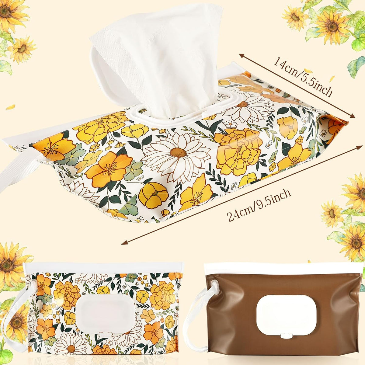FEBSNOW 2 Pack Baby Wipe Dispenser, Reusable Portable Travel Wipe Holder