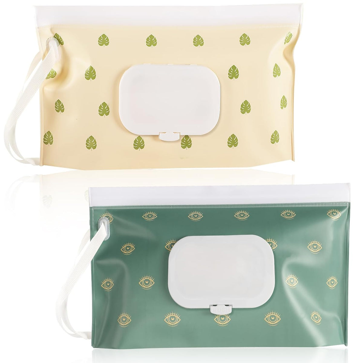 FEBSNOW 2 Pack Baby Wipe Dispenser, Reusable Portable Travel Wipe Holder
