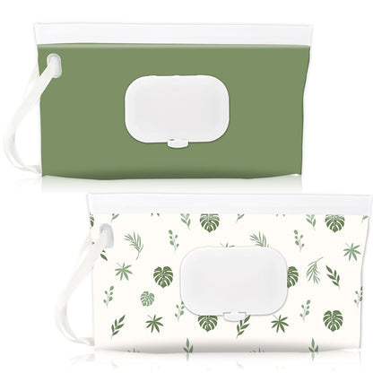 FEBSNOW 2 Pack Baby Wipe Dispenser, Reusable Portable Travel Wipe Holder