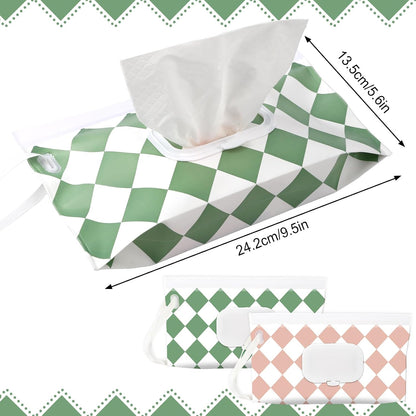 FEBSNOW 2 Pack Baby Wipe Dispenser, Reusable Portable Travel Wipe Holder