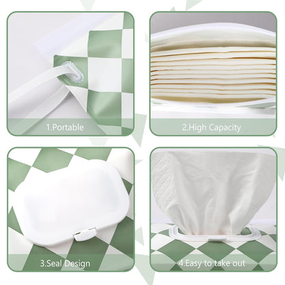 FEBSNOW 2 Pack Baby Wipe Dispenser, Reusable Portable Travel Wipe Holder
