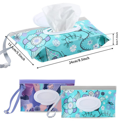 FEBSNOW 2 Pack Baby Wipe Dispenser, Reusable Portable Travel Wipe Holder