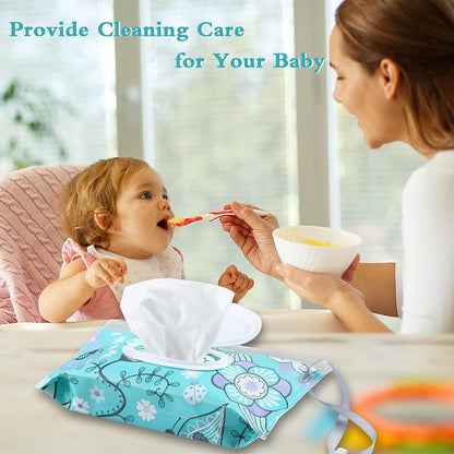 FEBSNOW 2 Pack Baby Wipe Dispenser, Reusable Portable Travel Wipe Holder
