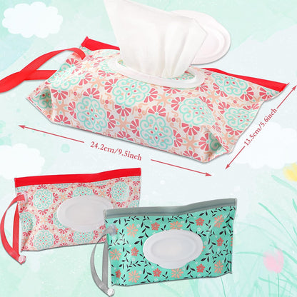 FEBSNOW 2 Pack Baby Wipe Dispenser, Reusable Portable Travel Wipe Holder