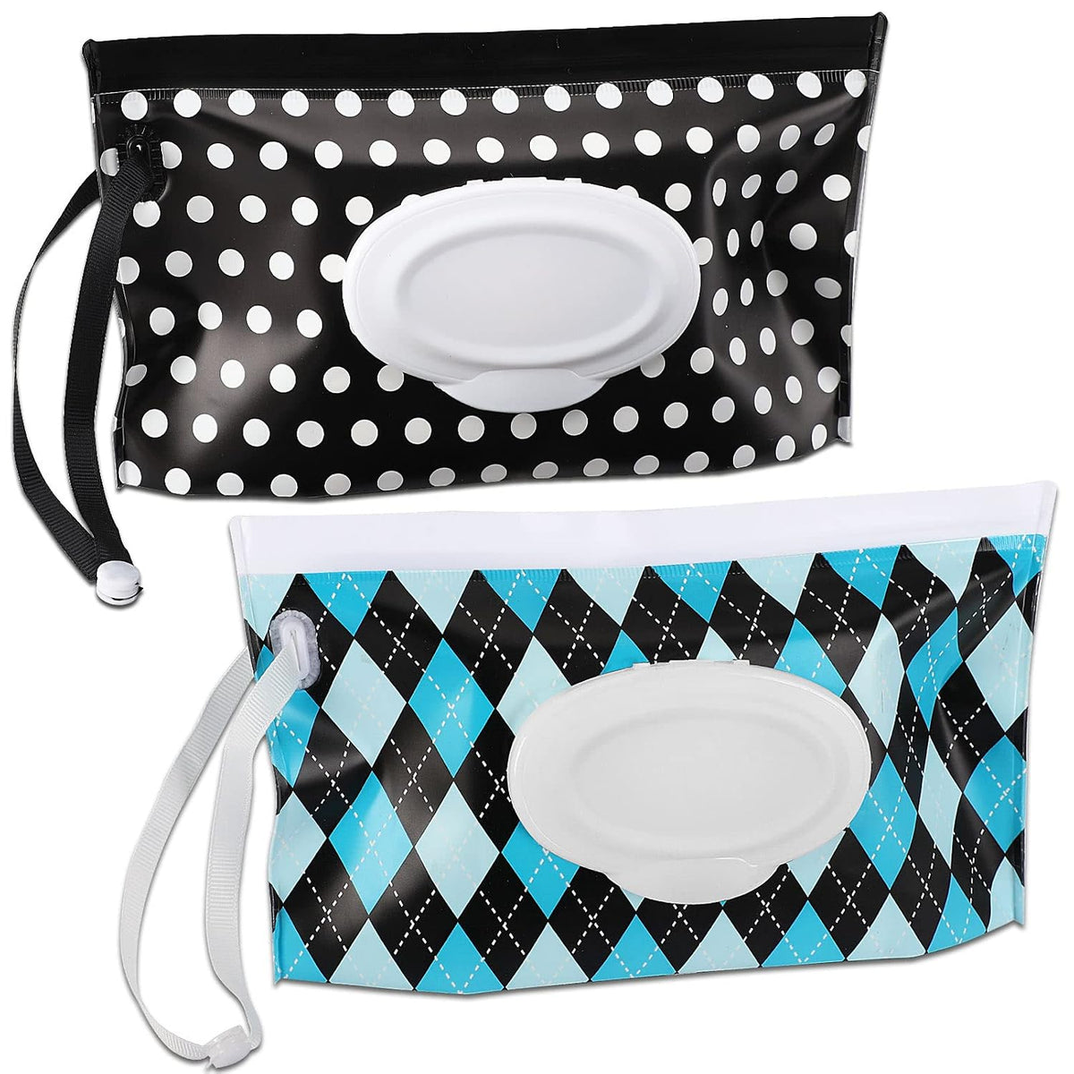 FEBSNOW 2 Pack Baby Wipe Dispenser, Reusable Portable Travel Wipe Holder