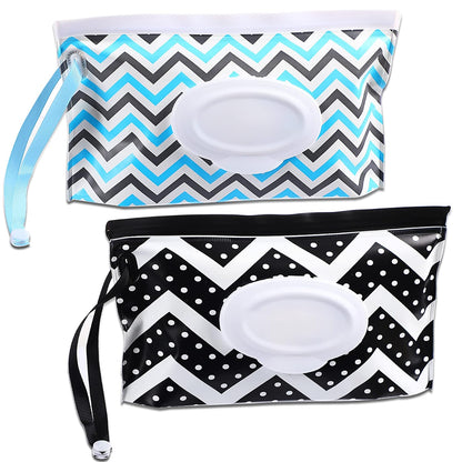 FEBSNOW 2 Pack Baby Wipe Dispenser, Reusable Portable Travel Wipe Holder