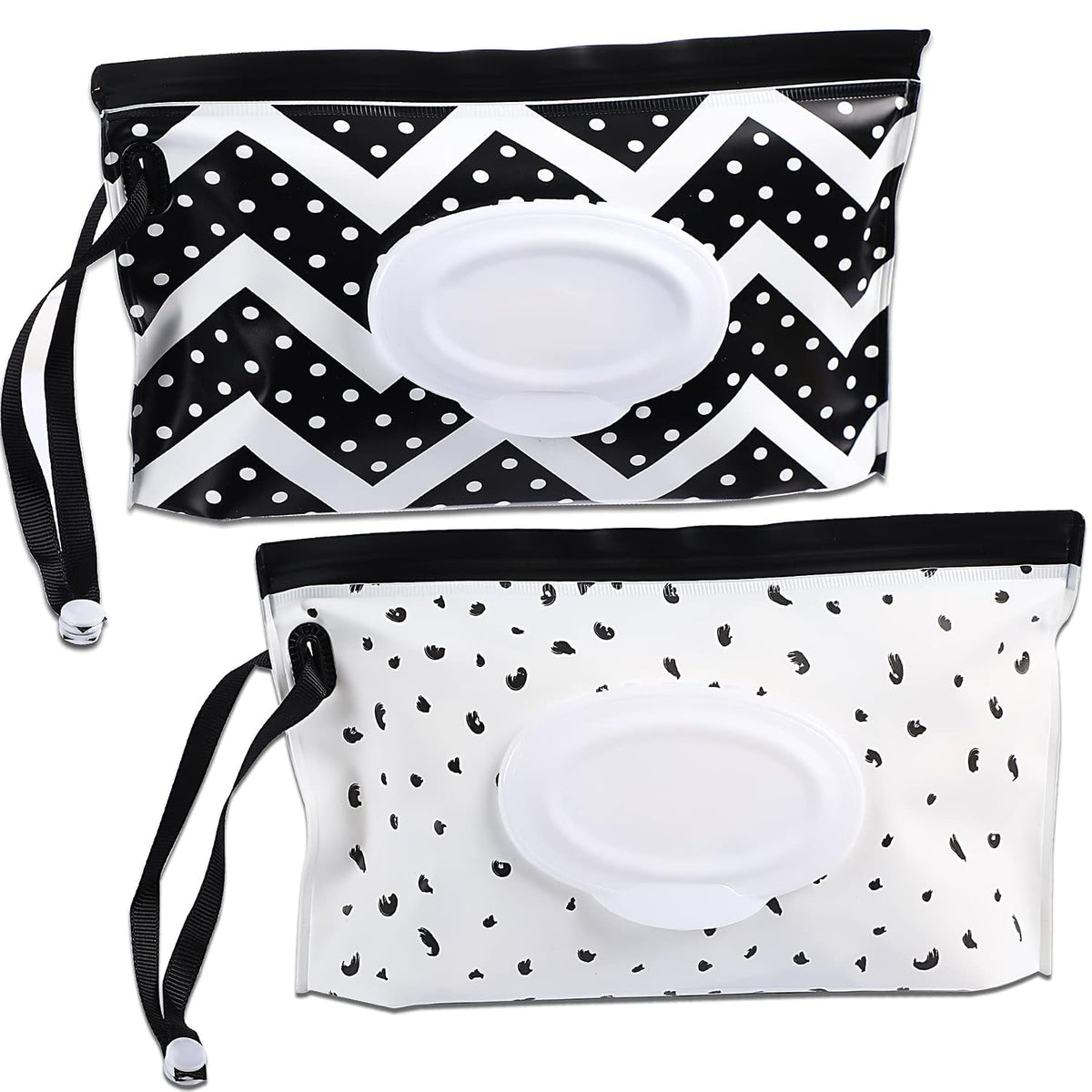 FEBSNOW 2 Pack Baby Wipe Dispenser, Reusable Portable Travel Wipe Holder