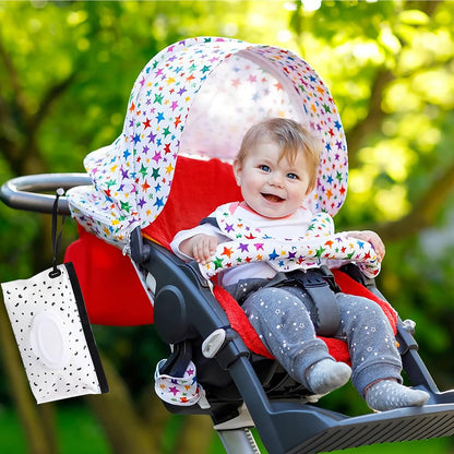 FEBSNOW 2 Pack Baby Wipe Dispenser, Reusable Portable Travel Wipe Holder