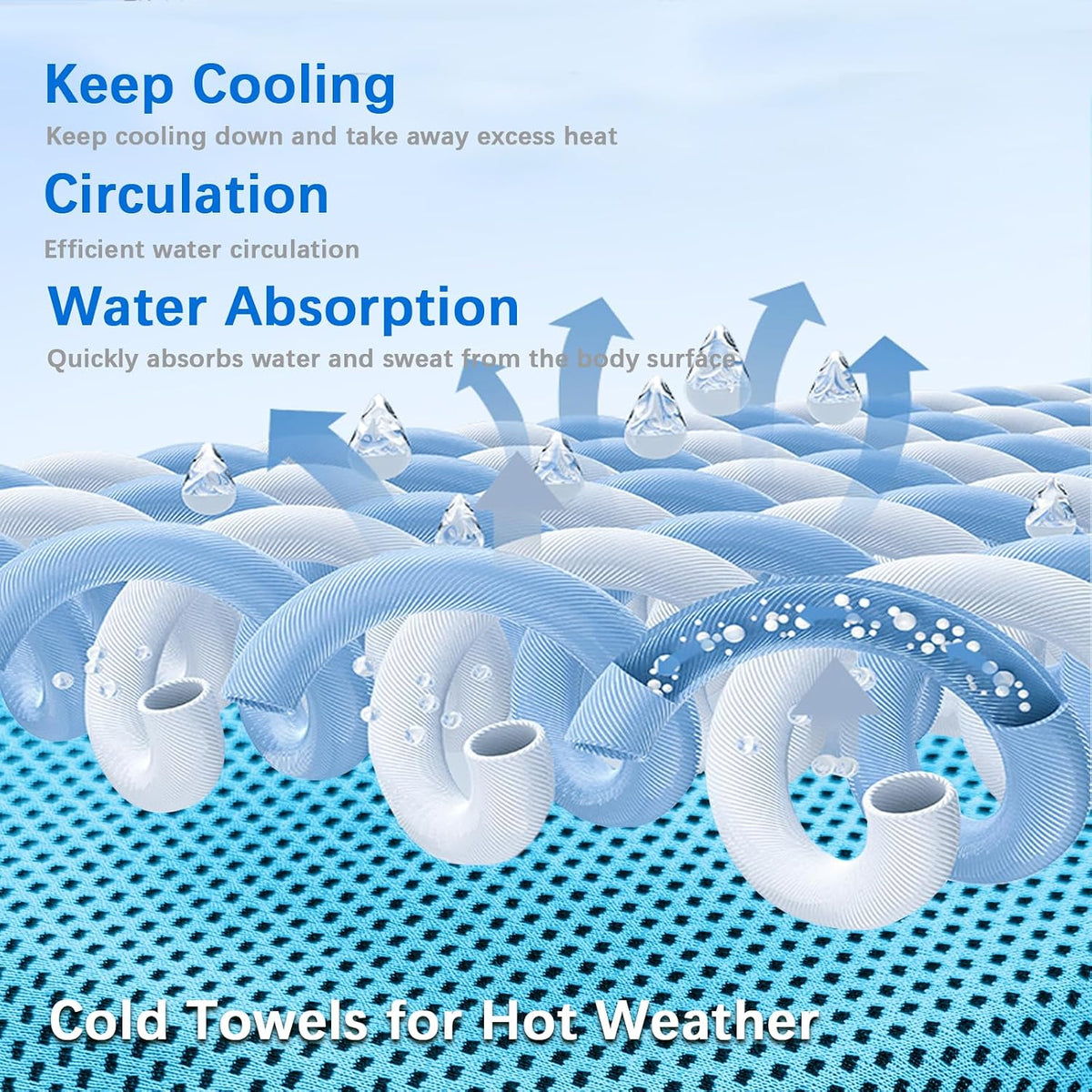 4 Packs Soft Breathable Cooling Towels for Neck and Face(40"x12")