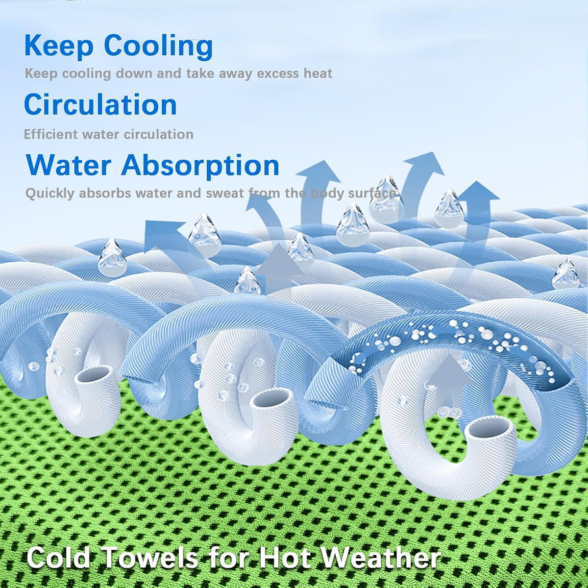 4 Packs Soft Breathable Cooling Towels for Neck and Face(40"x12")