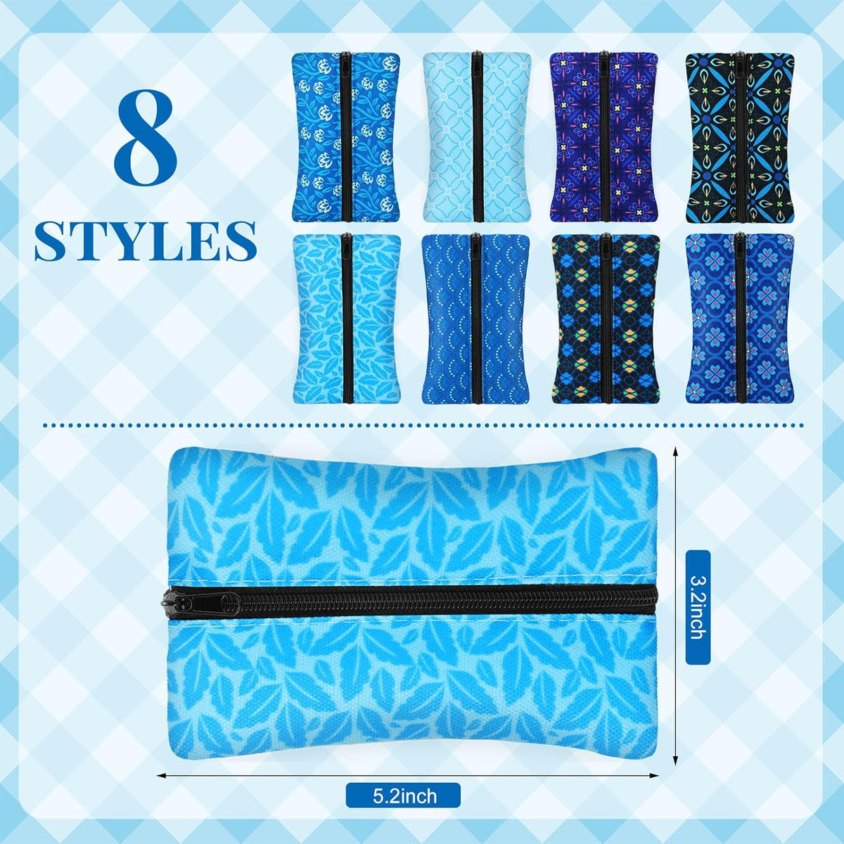 8 Pcs Pocket Tissue Holder Purse Travel Tissue Holder Zipper Enclosed