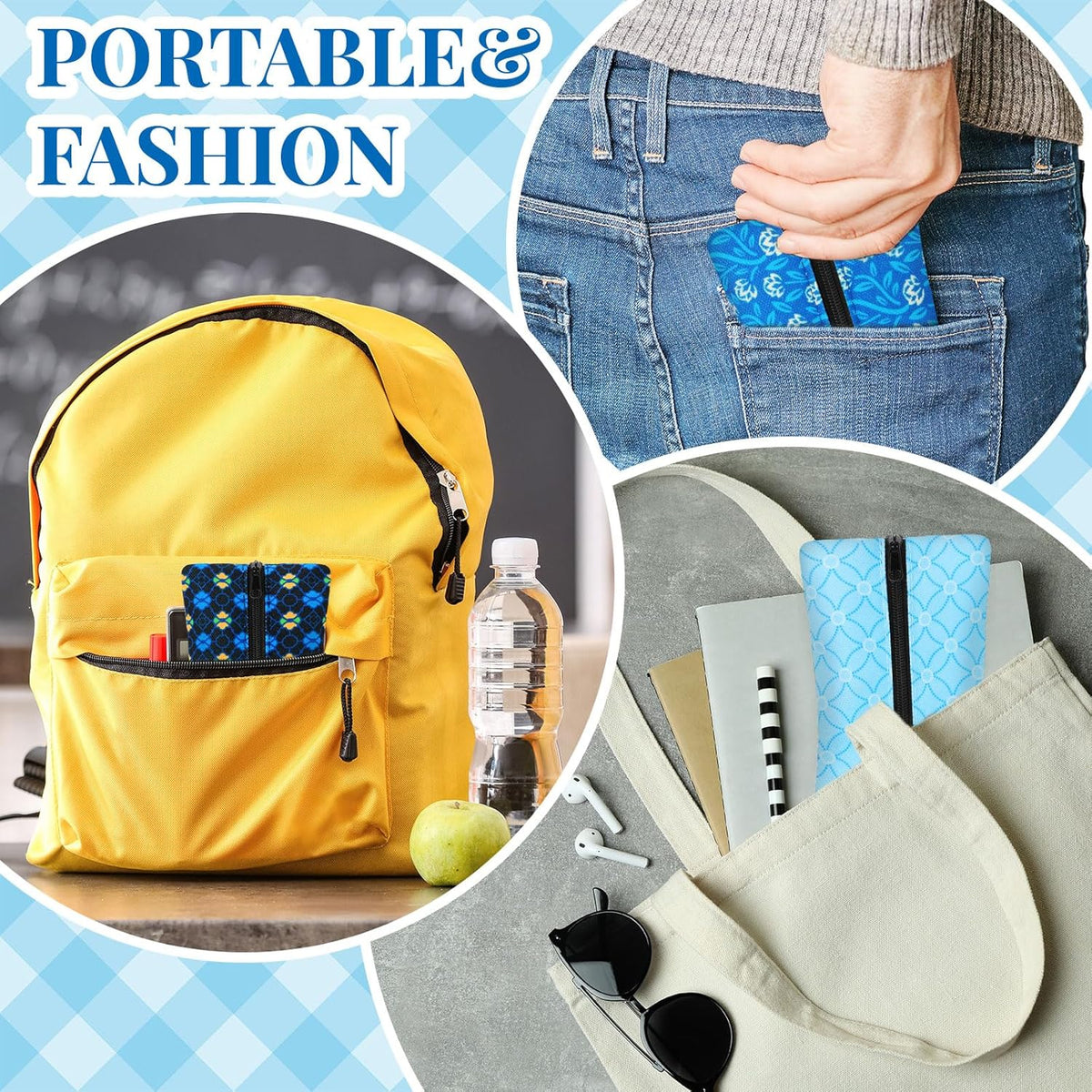 8 Pcs Pocket Tissue Holder Purse Travel Tissue Holder Zipper Enclosed