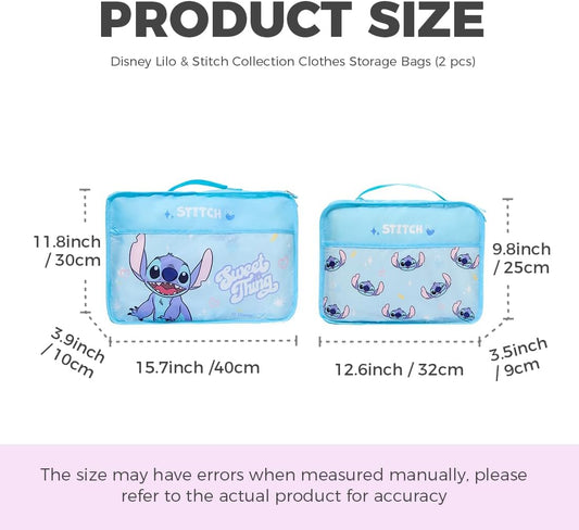 Disney Stitch Compression Packing Cubes, 2-Pack Travel Organizer Bag