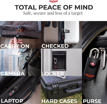 Keyless TSA Approved Suitcase Luggage Locks, Blue