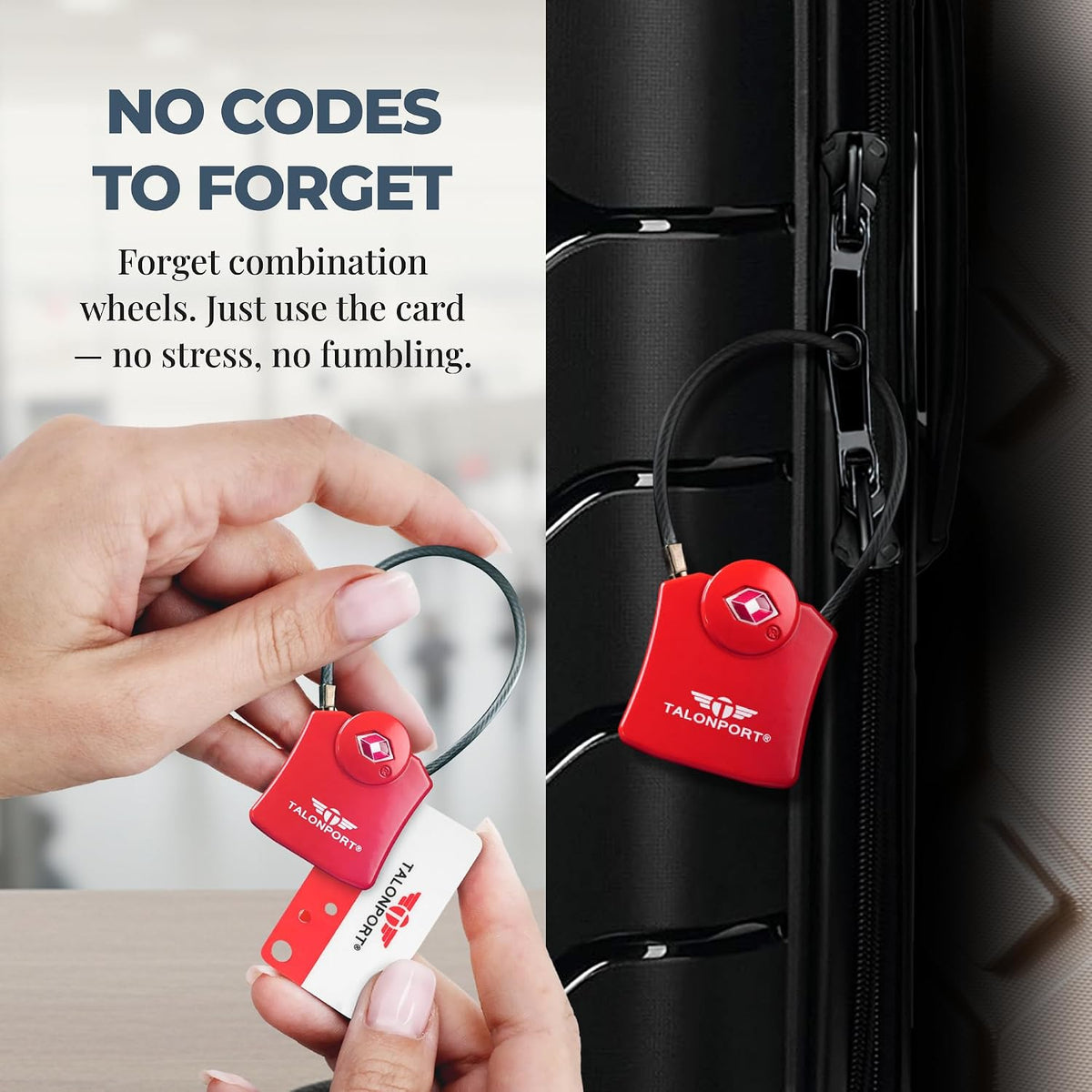 Keyless TSA Approved Suitcase Luggage Locks, Blue
