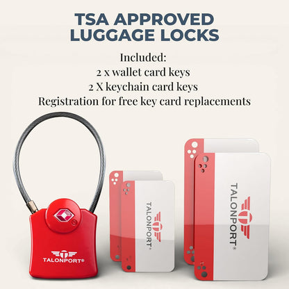 Keyless TSA Approved Suitcase Luggage Locks, Blue