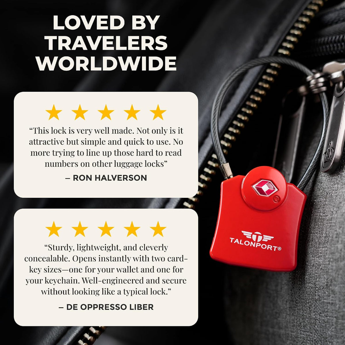 Keyless TSA Approved Suitcase Luggage Locks, Blue