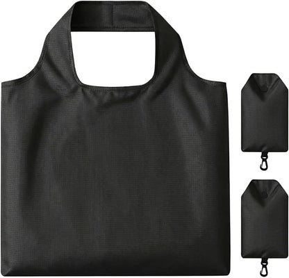 2 Pack Foldable Shopping Bag, Reusable Grocery Tote Bag, Green A