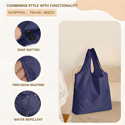 2 Pack Foldable Shopping Bag, Reusable Grocery Tote Bag, Green A
